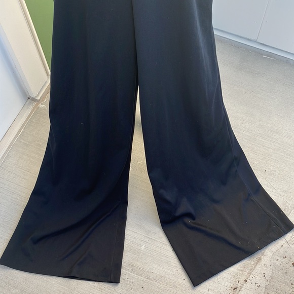 Vintage 70s Pleated Top Black Polyester Jumpsuit - Picture 3 of 6